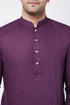 VASTRAMAY Purple Cotton Baap Beta Kurta Dhoti Set